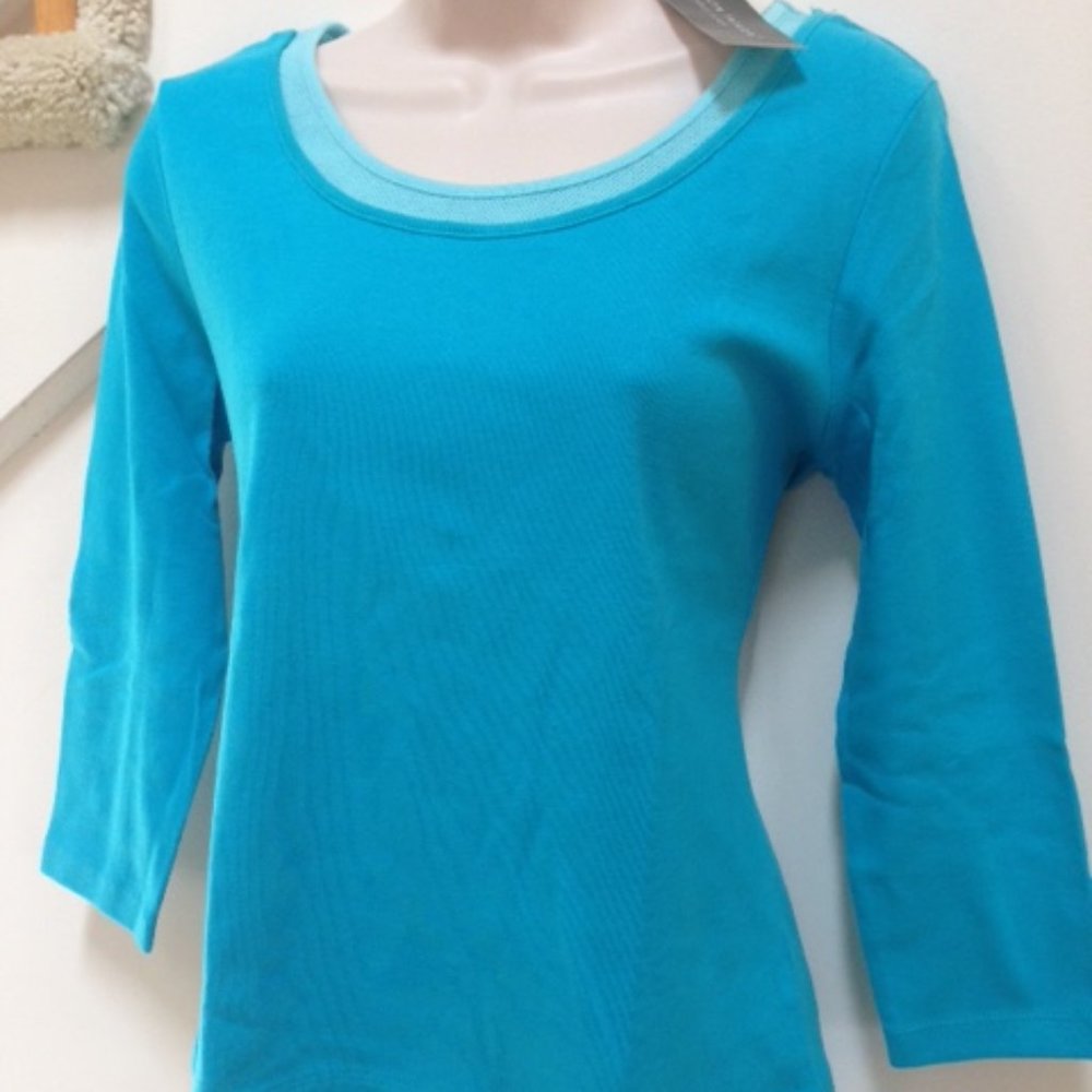 CAROLYN TAYLOR Double Layer Top, Size S, 100% COTTON